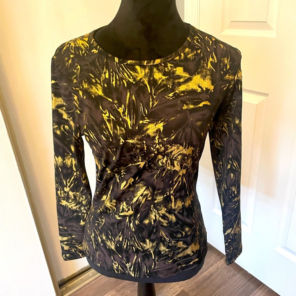 Edge Black and Gold Women’s Blouse Size M